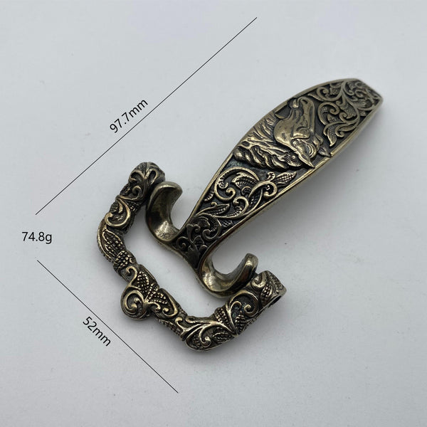 Ornate Brass Belt Hardware Set,Intricate Horse-Engraved Buckle & Accessories for Leather Craft