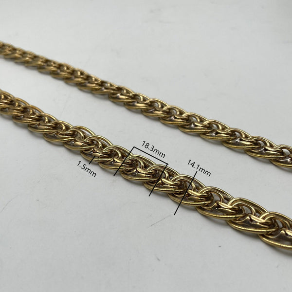 Vintage Brass Braided Twist Chain - Antique Boho Craft Supply