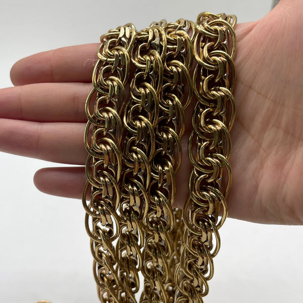 Vintage Brass Braided Twist Chain - Antique Boho Craft Supply