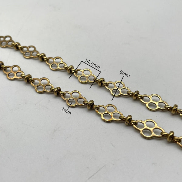 Retro Brass Flower Shape Chain - Rustic DIY Accessory Chain