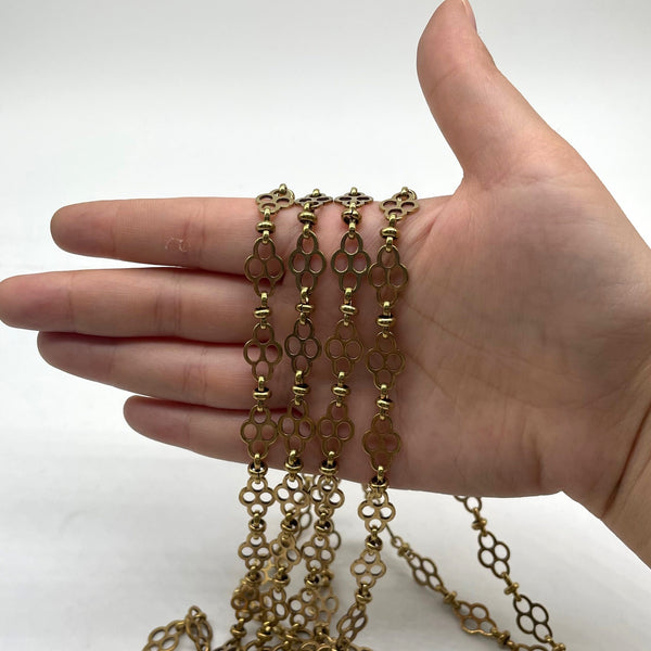 Retro Brass Flower Shape Chain - Rustic DIY Accessory Chain