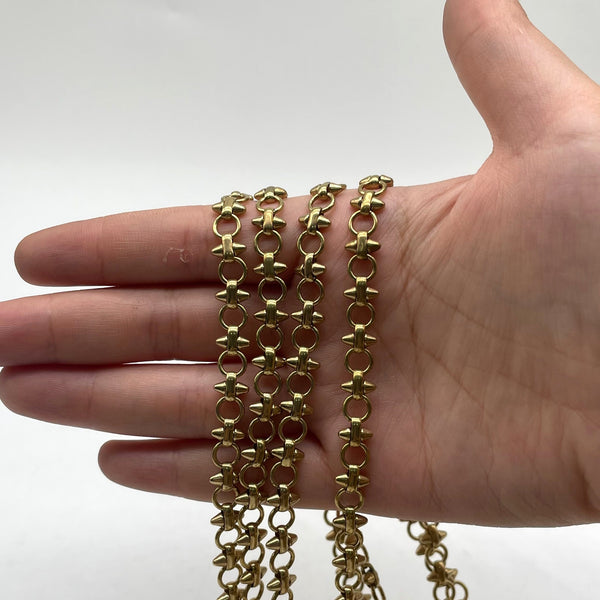 Antique Bronze Spike and O-Ring Chain - Punk Gothic Jewelry Making Chain