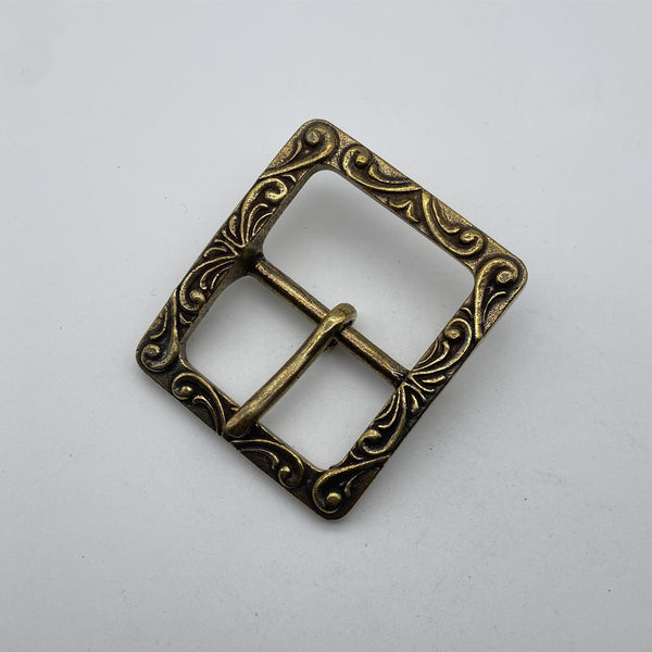 Brass Floral Buckle Tang Style Leather Belt Buckle Bag Fastener Hardwares