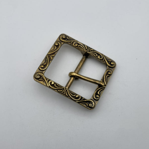 Brass Floral Buckle Tang Style Leather Belt Buckle Bag Fastener Hardwares