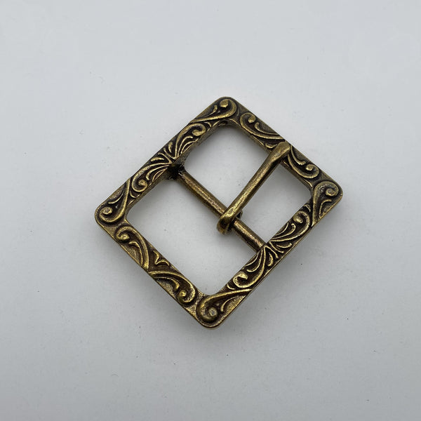 Brass Floral Buckle Tang Style Leather Belt Buckle Bag Fastener Hardwares