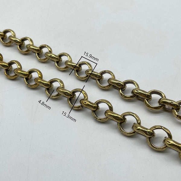 Vintage Brass Chunky Link Chain - Bold Statement Metal Chain for Jewelry Making