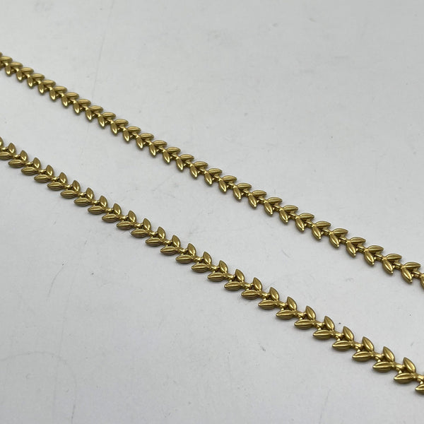 Botanical Leaf Brass Chain - Retro Gold-Tone Leaf Vine Chain for DIY Jewelry Supplies
