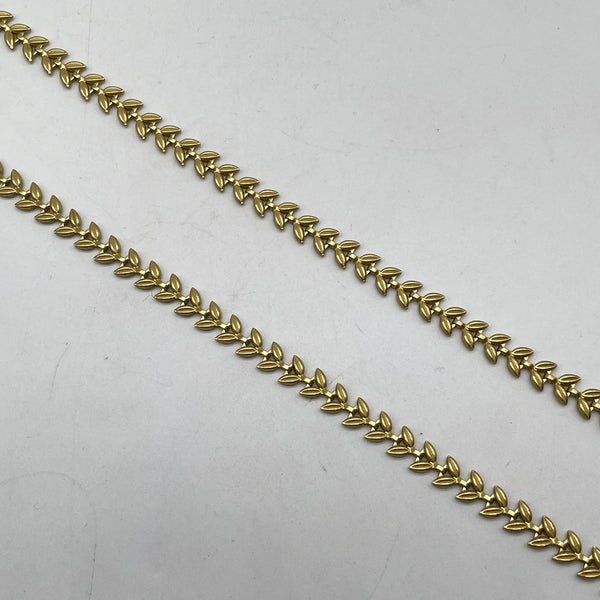 Botanical Leaf Brass Chain - Retro Gold-Tone Leaf Vine Chain for DIY Jewelry Supplies