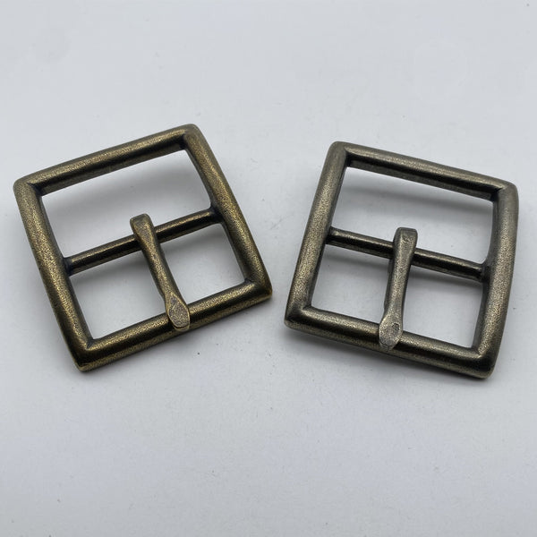 38.5mm Retro Copper Pin Buckle Leather Belt Buckles Stone Washed Finish