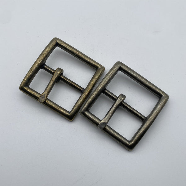 38.5mm Retro Copper Pin Buckle Leather Belt Buckles Stone Washed Finish