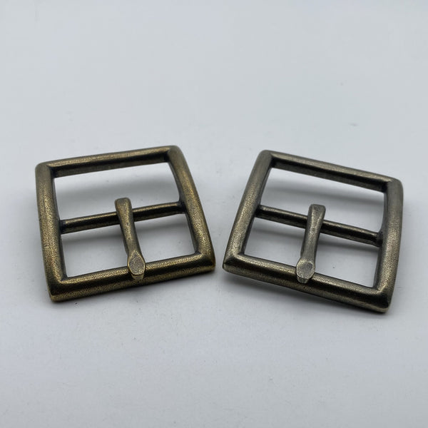 38.5mm Retro Copper Pin Buckle Leather Belt Buckles Stone Washed Finish