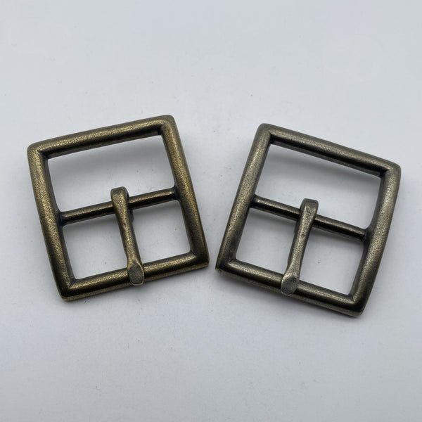 38.5mm Retro Copper Pin Buckle Leather Belt Buckles Stone Washed Finish