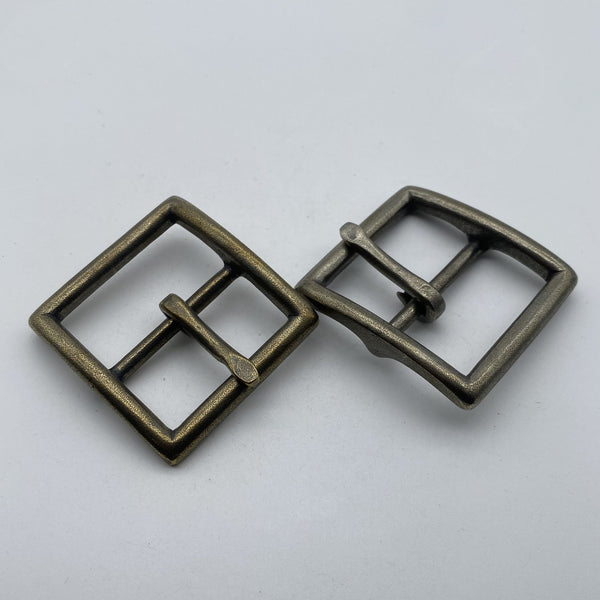 38.5mm Retro Copper Pin Buckle Leather Belt Buckles Stone Washed Finish