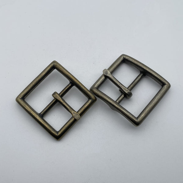 38.5mm Retro Copper Pin Buckle Leather Belt Buckles Stone Washed Finish