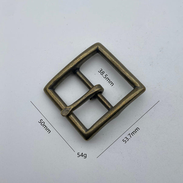 38.5mm Retro Copper Pin Buckle Leather Belt Buckles Stone Washed Finish