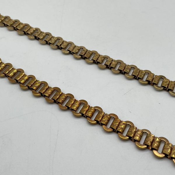 Antique Gold Engraved Metal Chain with Oval Links - DIY Accessory Chain