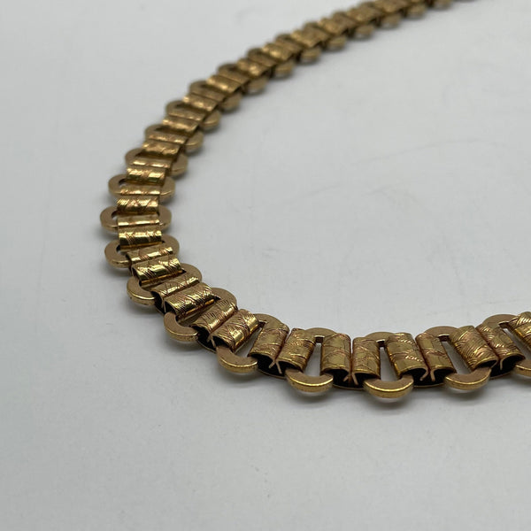 Antique Gold Engraved Metal Chain with Oval Links - DIY Accessory Chain