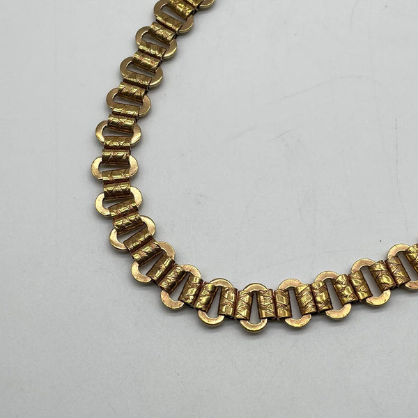 Antique Gold Engraved Metal Chain with Oval Links - DIY Accessory Chain