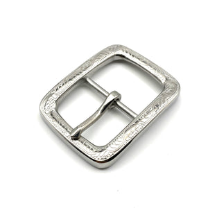Stainless Buckle Flower Engraved Durable Leather Belt Buckle Heavy Duty Buckle