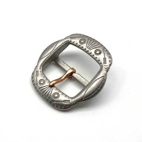 Men's Belt Buckle 40mm Leather Belt Fastener Buckle Old Silver Stainless Buckle