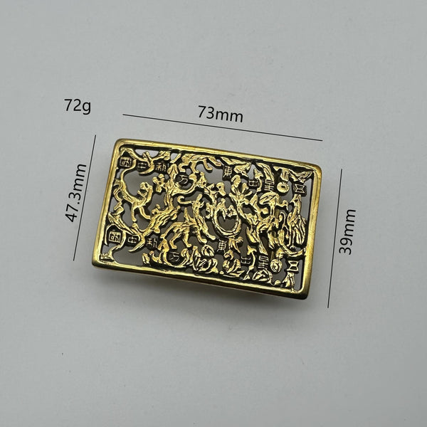 Hollow Unique Leather Belt Buckle Copper Casted
