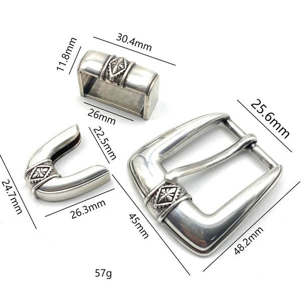 25mm Silver Buckle Kits Women Men Buckle Sets with Belt Loop,Belt Clip