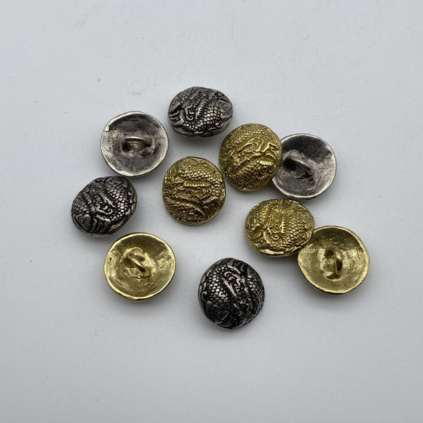 Vintage Shank Button Round Brass Sewing Button,Old Silver Buttons,Knitwear Button