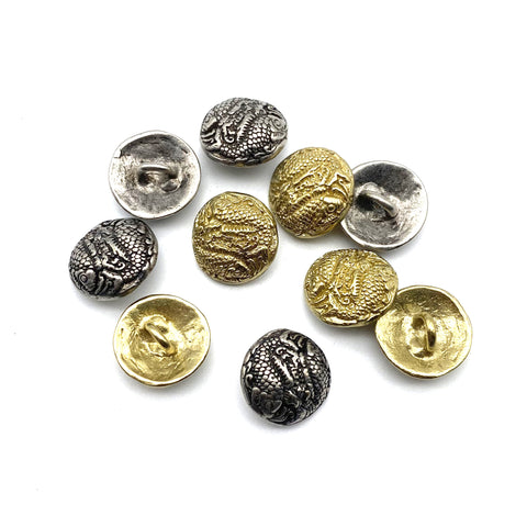 Vintage Shank Button Round Brass Sewing Button,Old Silver Buttons,Knitwear Button