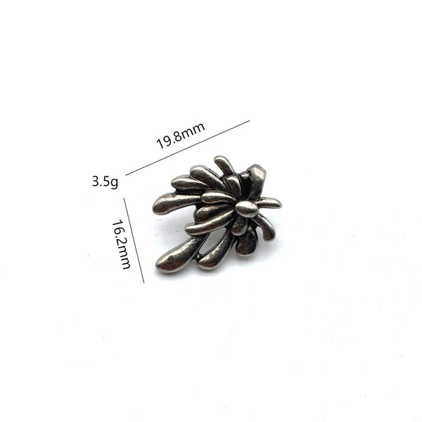 Flower Sewing Button,Clothing Shank Button,Brass Sewing Button,Old Silver Buttons,Knitwear Button
