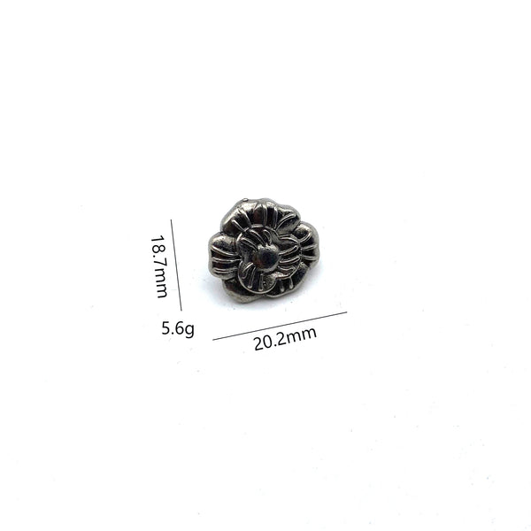 Brass Flower Sewing Button Old Silver Clothing Button,Copper Shank Button