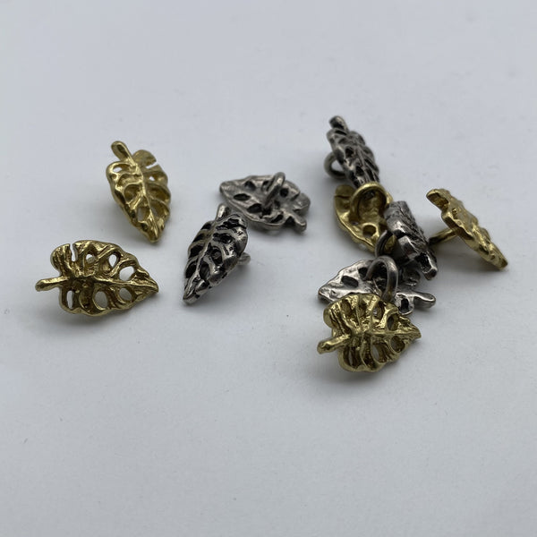 Leaf Design Sewing Button,Clothing Shank Button,Brass Sewing Button,Old Silver Buttons,Knitwear Button