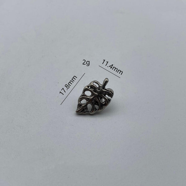Leaf Design Sewing Button,Clothing Shank Button,Brass Sewing Button,Old Silver Buttons,Knitwear Button