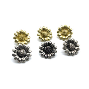 Sunflower Sewing Button Old Silver Clothing Button,Metal Shank Button