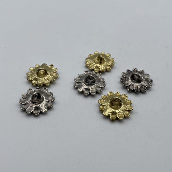Sunflower Sewing Button Old Silver Clothing Button,Metal Shank Button