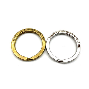 Custom Phrase Key Split Ring,Custom Text Keyring,Brass&Stainless Key Ring Customized 22/25/28/30/32/35mm 6 Size