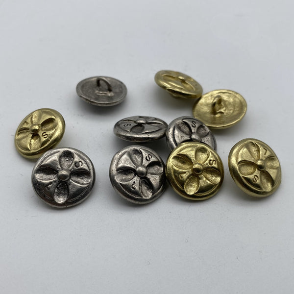 Cross Design Sewing Button,Clothing Shank Button,Brass Sewing Button,Old Silver Buttons,Sweater Button
