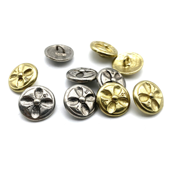 Cross Design Sewing Button,Clothing Shank Button,Brass Sewing Button,Old Silver Buttons,Sweater Button