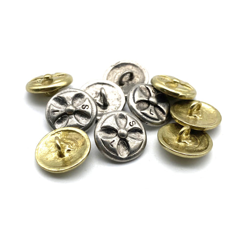 Cross Design Sewing Button,Clothing Shank Button,Brass Sewing Button,Old Silver Buttons,Sweater Button