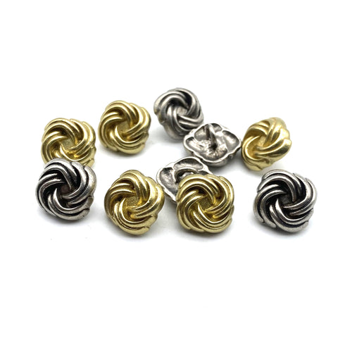 Twisted Design Sewing Button,Clothing Shank Button,Brass Sewing Button,Old Silver Buttons,Sweater Button