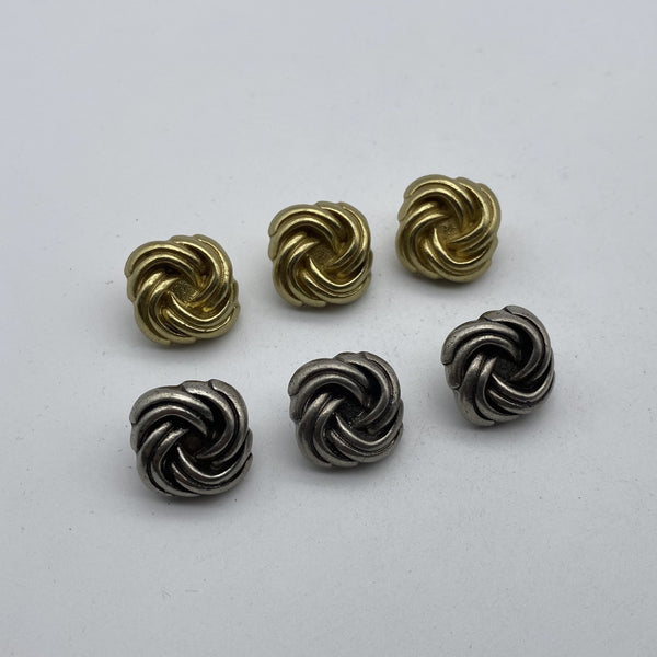 Twisted Design Sewing Button,Clothing Shank Button,Brass Sewing Button,Old Silver Buttons,Sweater Button