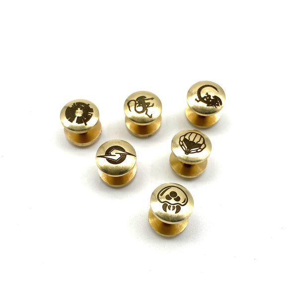 Personalized Text&Logo Arc Shape Brass Chicago Screw Rivets Leather Fastener Button