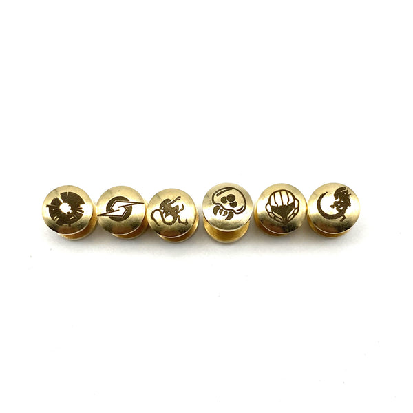 Personalized Text&Logo Arc Shape Brass Chicago Screw Rivets Leather Fastener Button