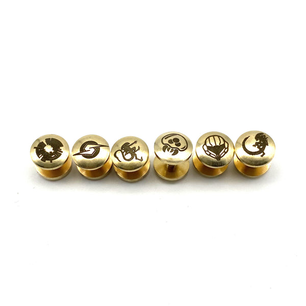 Personalized Text&Logo Arc Shape Brass Chicago Screw Rivets Leather Fastener Button