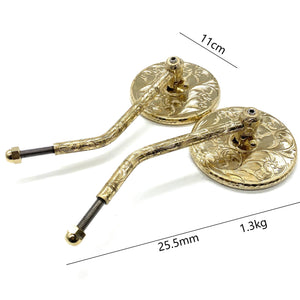 Motorcycle Brass Rear View Mirror Side Mirror Hand Carved,Iron 883/Forty-Eight/XL 1200