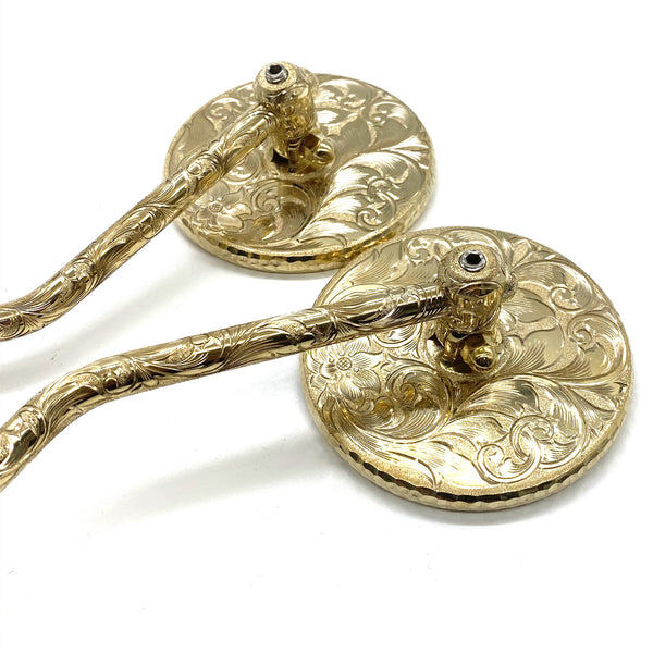 Motorcycle Brass Rear View Mirror Side Mirror Hand Carved,Iron 883/Forty-Eight/XL 1200