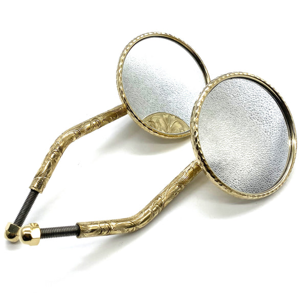 Motorcycle Brass Rear View Mirror Side Mirror Hand Carved,Iron 883/Forty-Eight/XL 1200
