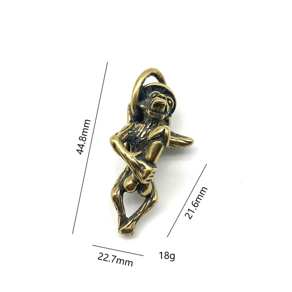 Brass Fun Monkey Keyring,Bag Decoration Key Ring,Keychain Charm