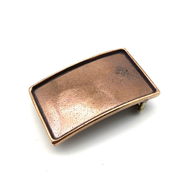 Copper Belt Buckle Cowhide Insert Plain Buckle Leather Inlay buckle