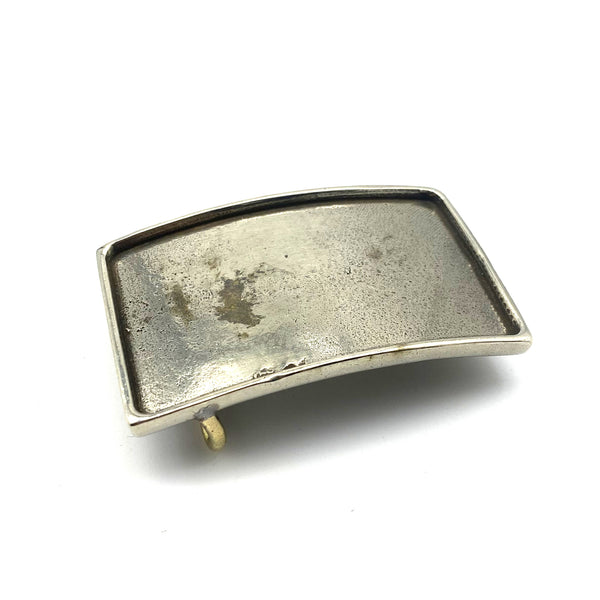 Copper Belt Buckle Cowhide Insert Plain Buckle Leather Inlay buckle