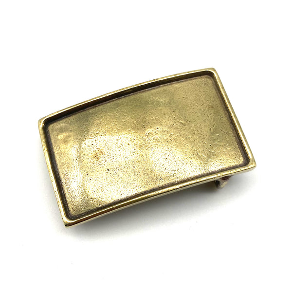 Copper Belt Buckle Cowhide Insert Plain Buckle Leather Inlay buckle